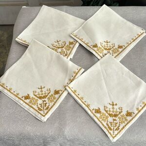 4 Cross Stitch Napkins